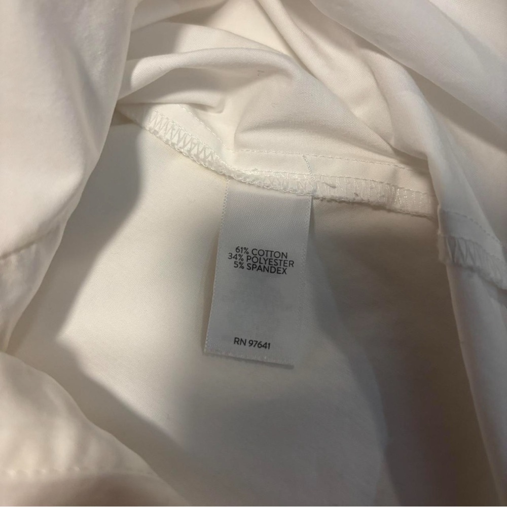 J.Jill White Shirt Collection Button Blouse Sz M Stretch Cotton Long Sleeve - Picture 6 of 6